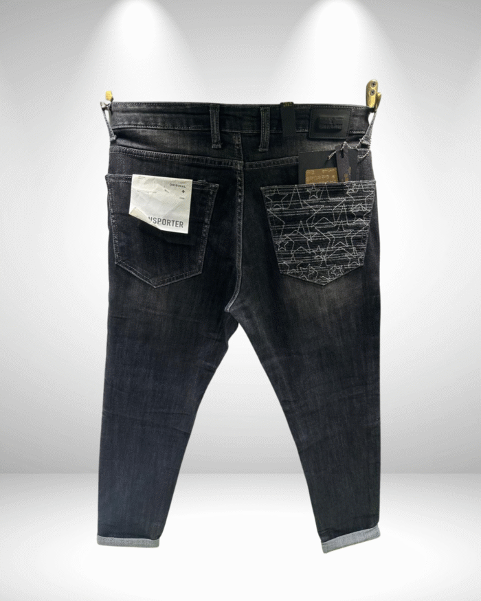 Men’s Premium Black Ankle-Length Normal Fit Jeans with Designer Pocket Detailing - Image 2