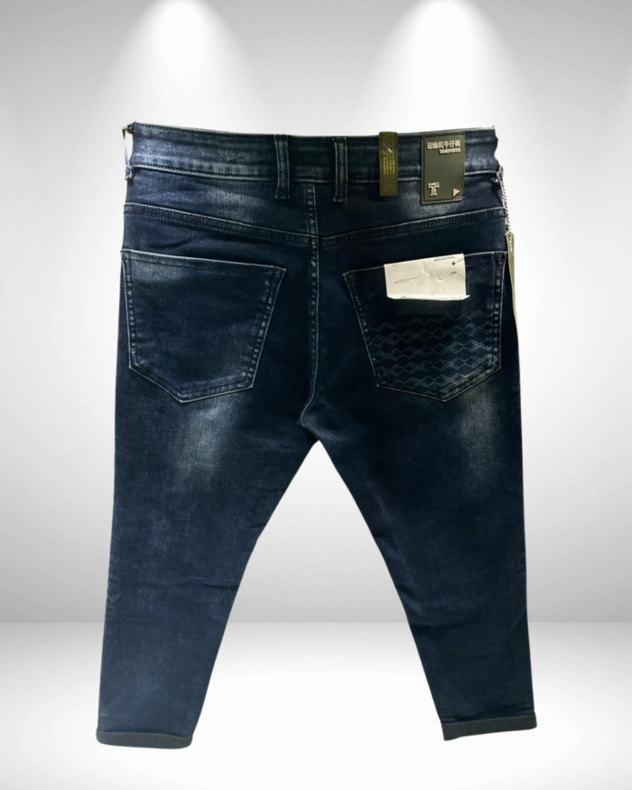 Men’s Premium Dark Blue Ankle-Length Normal Fit Jeans with Stylish Pocket Detailing - Image 2