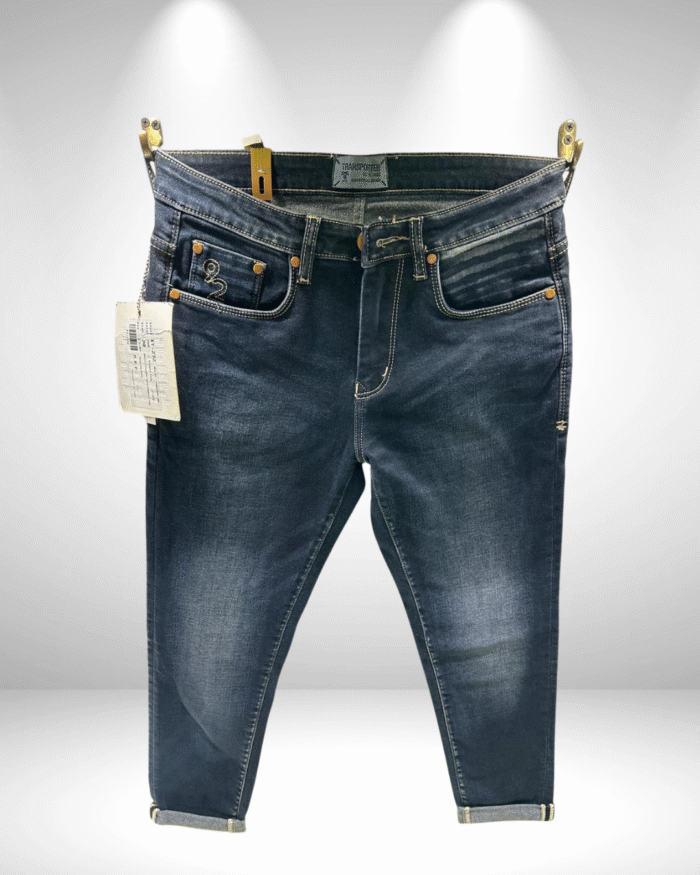 Men’s Premium Normal Fit Ankle Length Jeans – Dark Blue Wash, Casual & Stylish