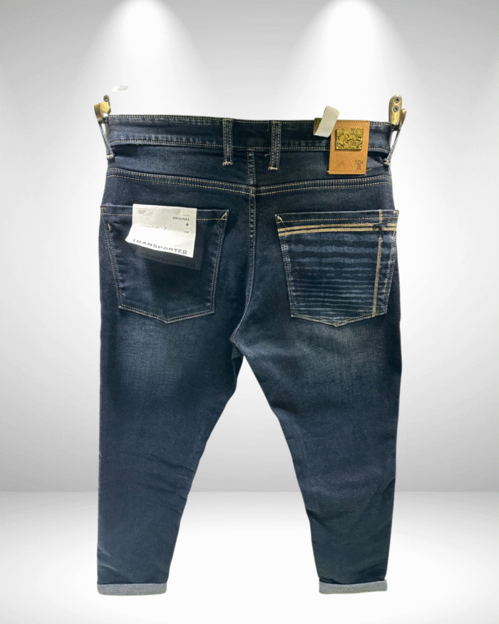 Men’s Premium Normal Fit Ankle Length Jeans – Dark Blue Wash, Casual & Stylish - Image 2