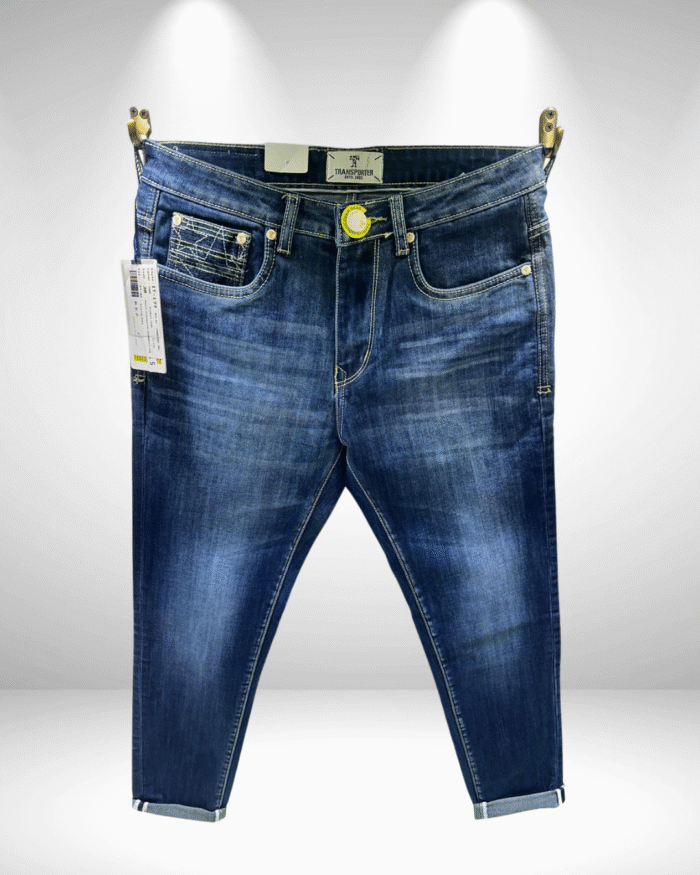 Men’s Premium Dark Blue Ankle-Length Slim Fit Jeans