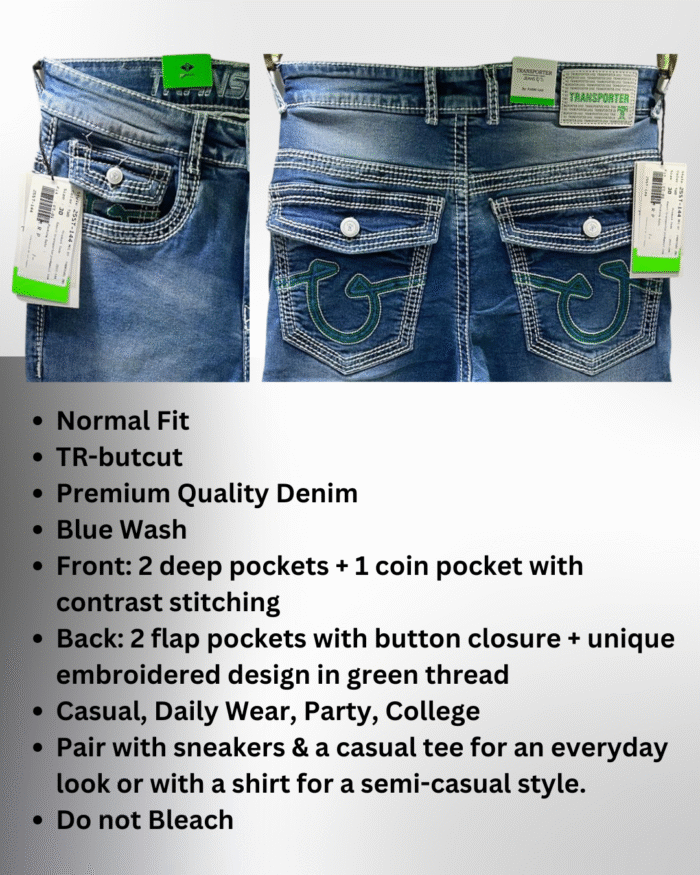 Premium Quality Men’s Ankle-Length Jeans – Light Blue,Stylish & Comfortable - Image 3