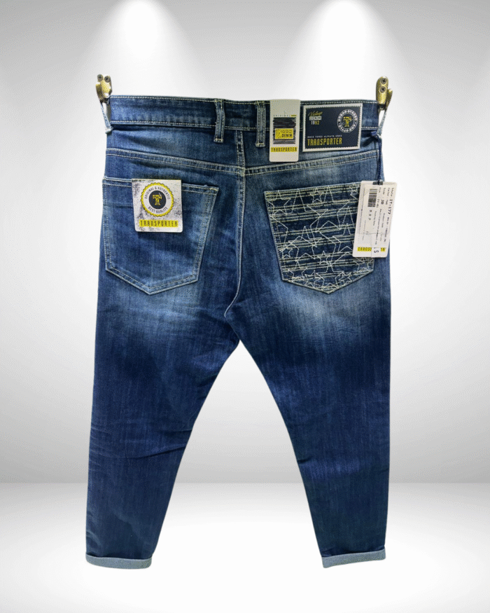 Men’s Premium Dark Blue Ankle-Length Slim Fit Jeans - Image 2