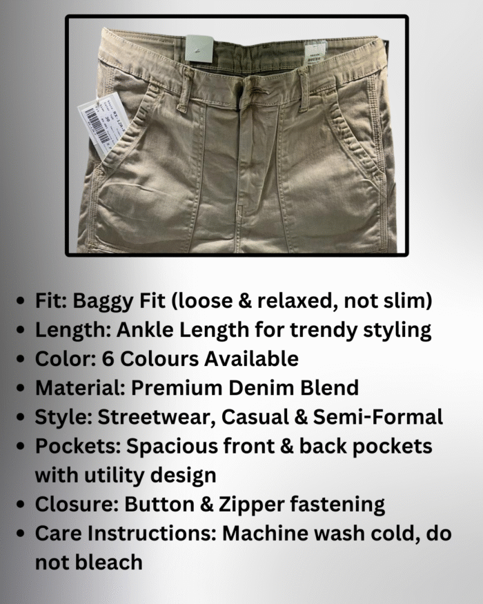 Men’s Ankle Length Baggy Fit Jeans - Image 8