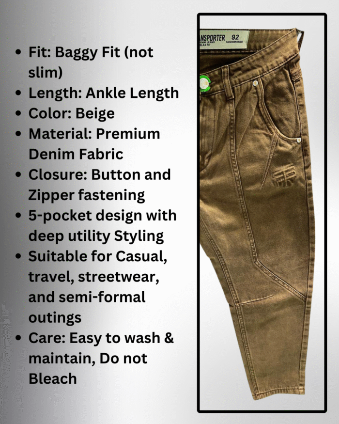 Men’s Casual Baggy Fit Jeans - Image 3