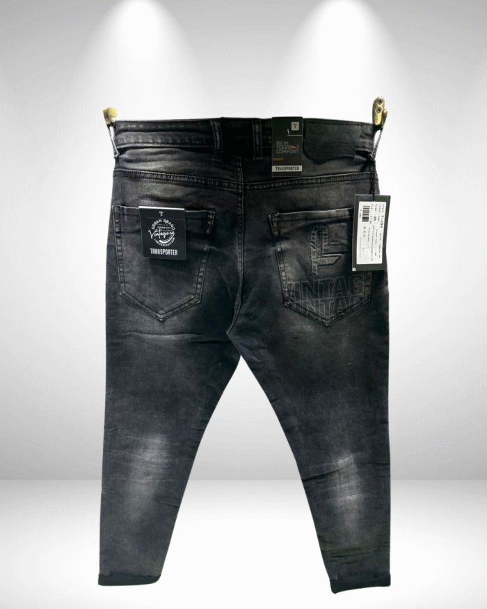 Men’s Black Washed Jeans - Image 2