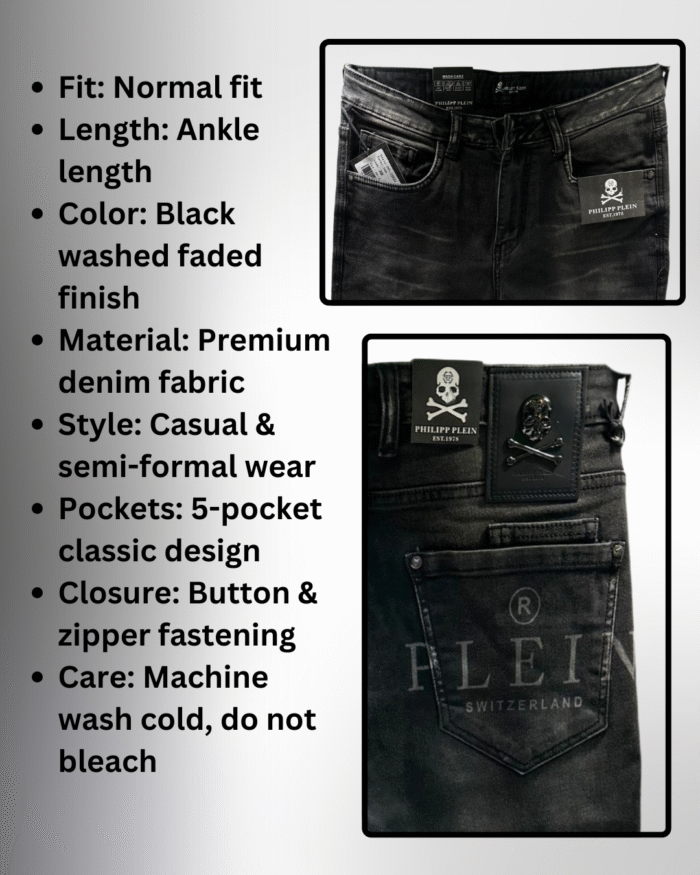 Men’s Ankle Length Black Jeans - Image 3