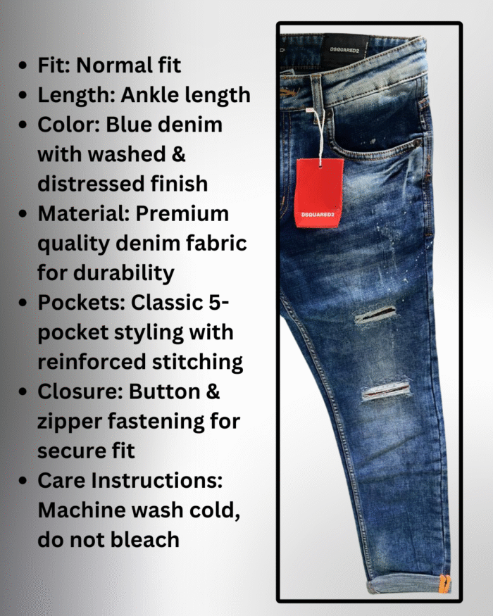 Men’s Casual distressed finish Jeans - Image 3