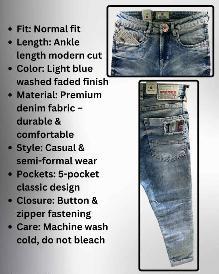 Premium Men’s light Blue Denim Jeans - Image 3