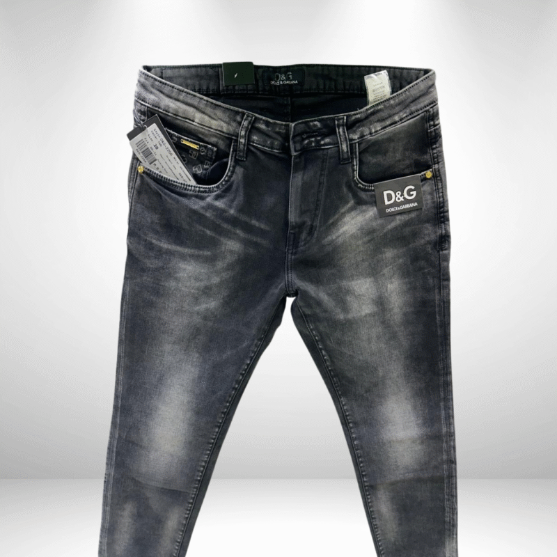 Dolce & Gabbana (D&G) Men’s Premium Normal Fit Ankle-Length Black Washed Jeans