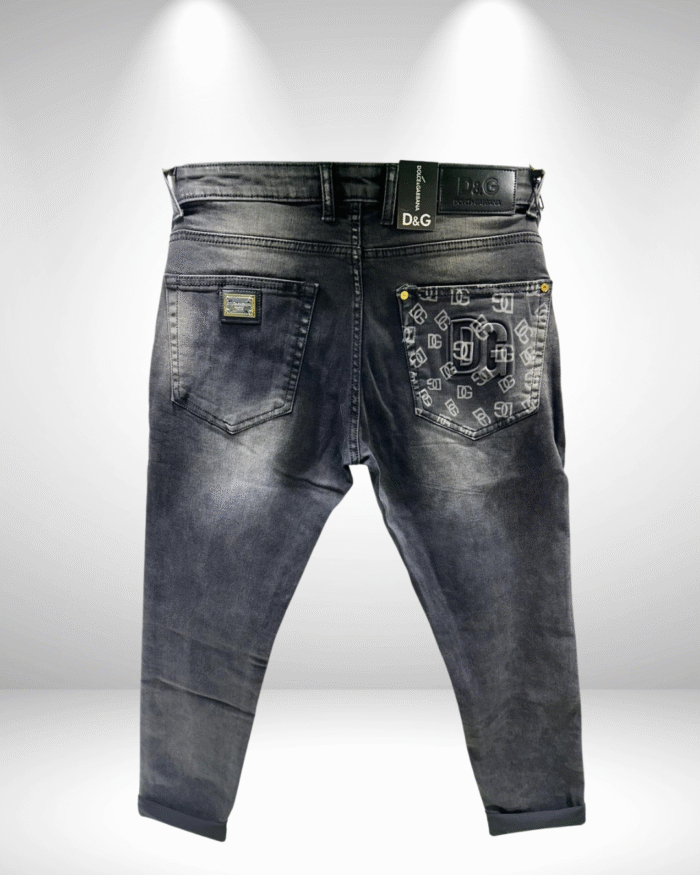 Dolce & Gabbana (D&G) Men’s Premium Normal Fit Ankle-Length Black Washed Jeans - Image 2
