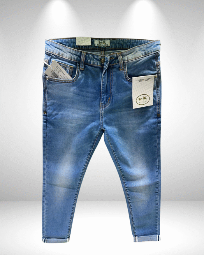 Coach Men’s Premium Normal Fit Ankle-Length Blue Jeans