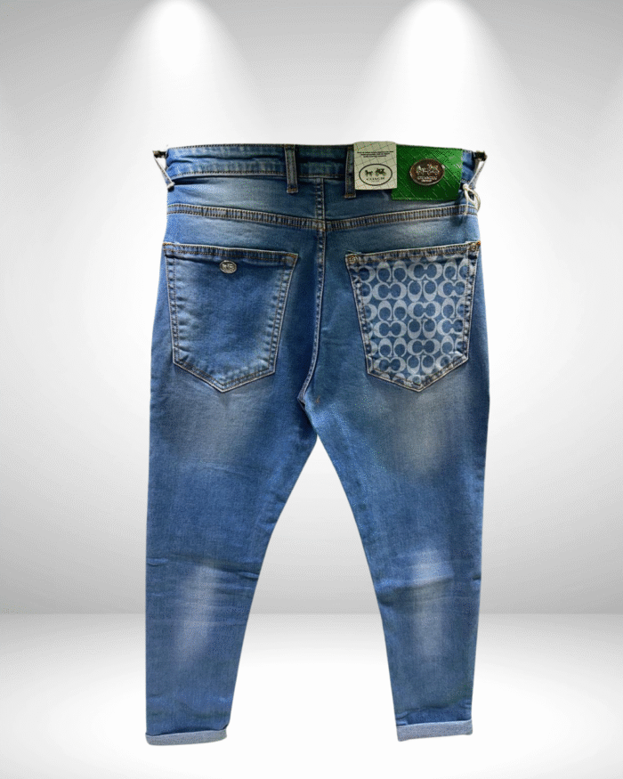 Coach Men’s Premium Normal Fit Ankle-Length Blue Jeans - Image 3