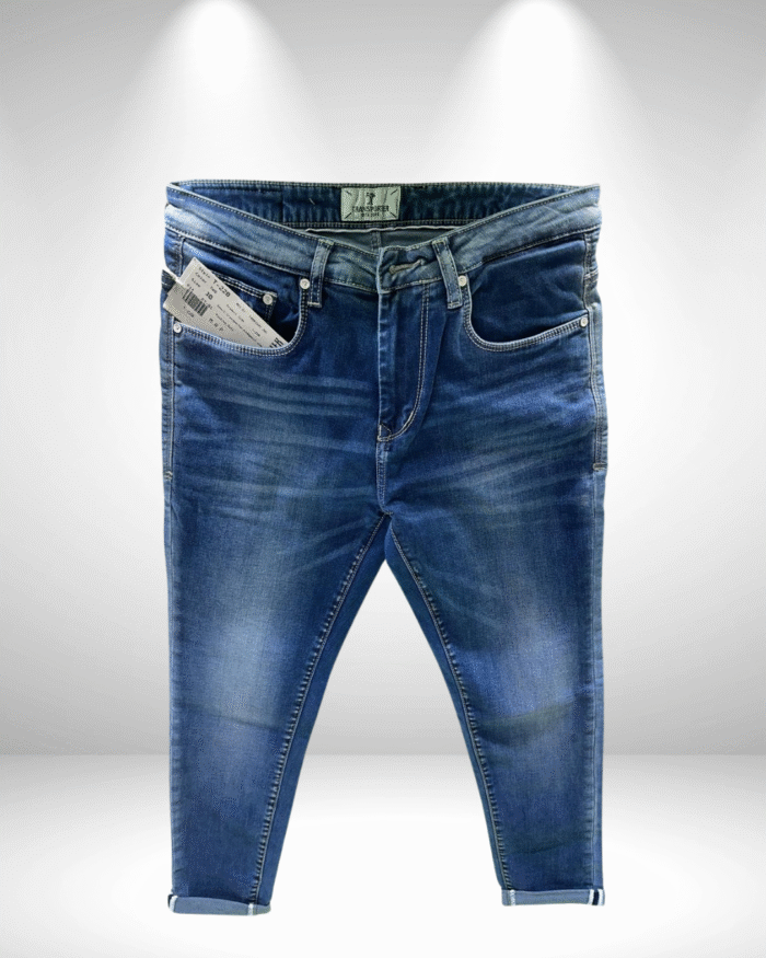 Transporter Men’s Premium Normal Fit Ankle-Length Blue Jeans