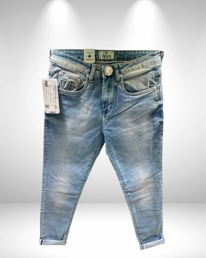Transporter Men’s Premium Normal Fit Ankle-Length Light Blue Jeans