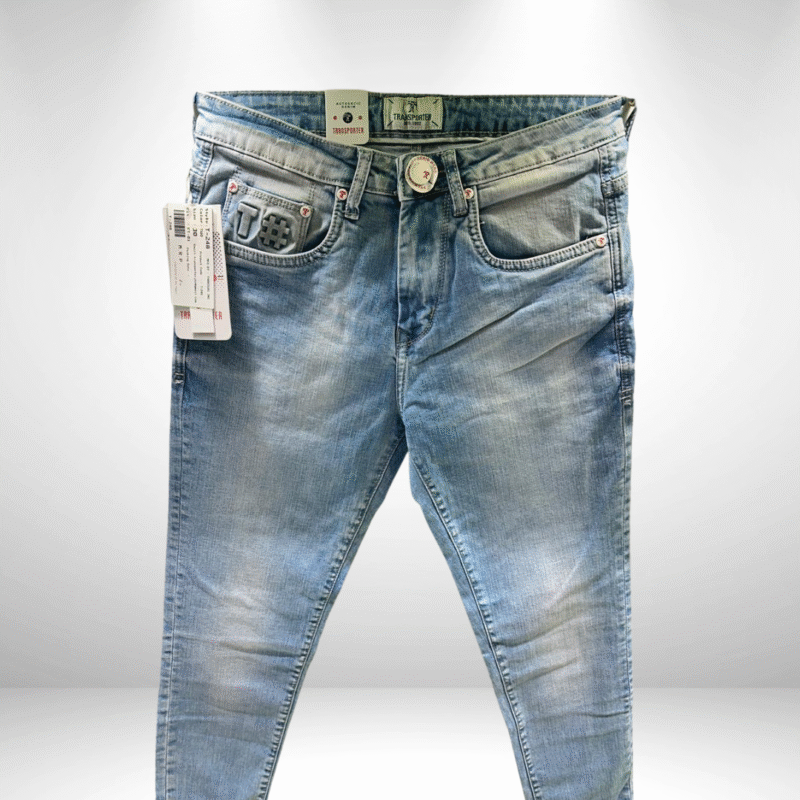 Transporter Men’s Premium Normal Fit Ankle-Length Light Blue Jeans