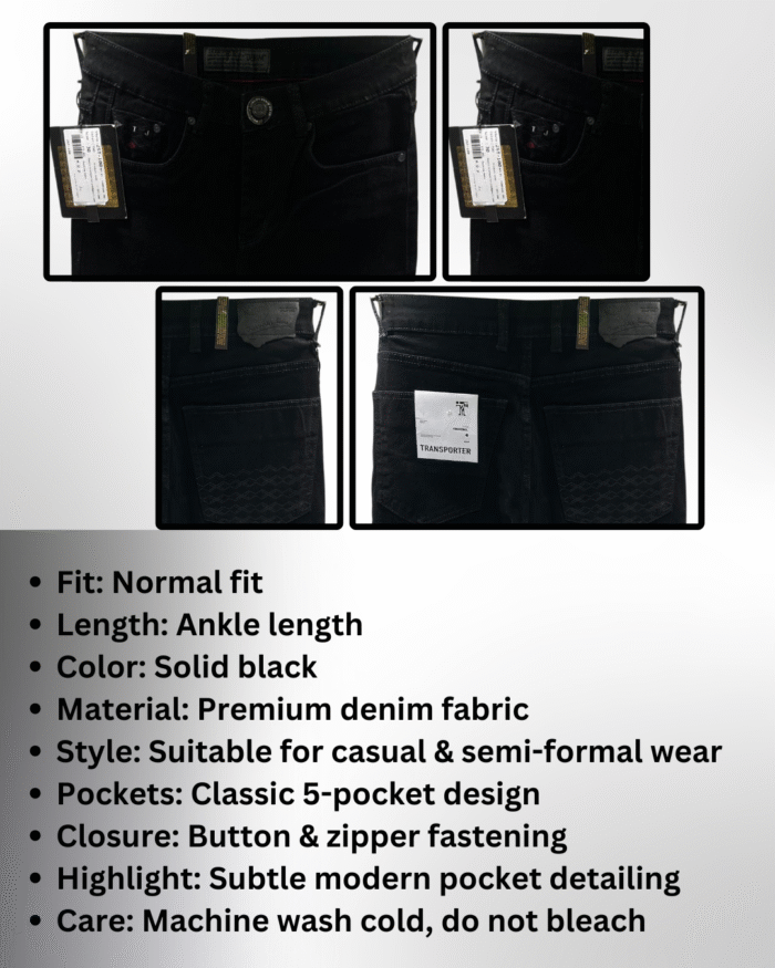 Men’s Premium Black Jeans – Normal Fit, Ankle Length, Casual & Semi-Formal Wear - Image 3