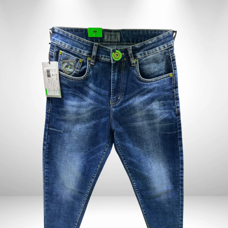 Men’s Premium Quality-Stylish Blue Denim with Embroidered Back Pockets