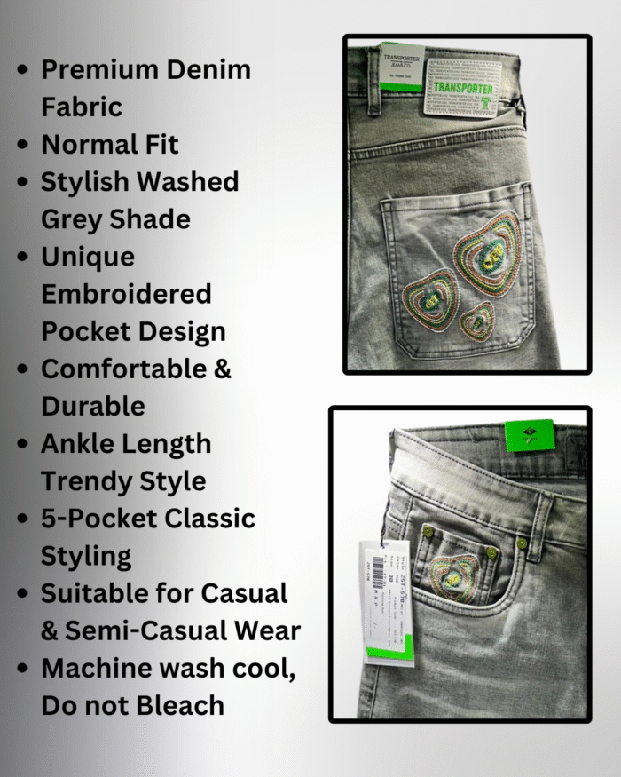 Stylish Embroidery Men's Jeans - Image 3