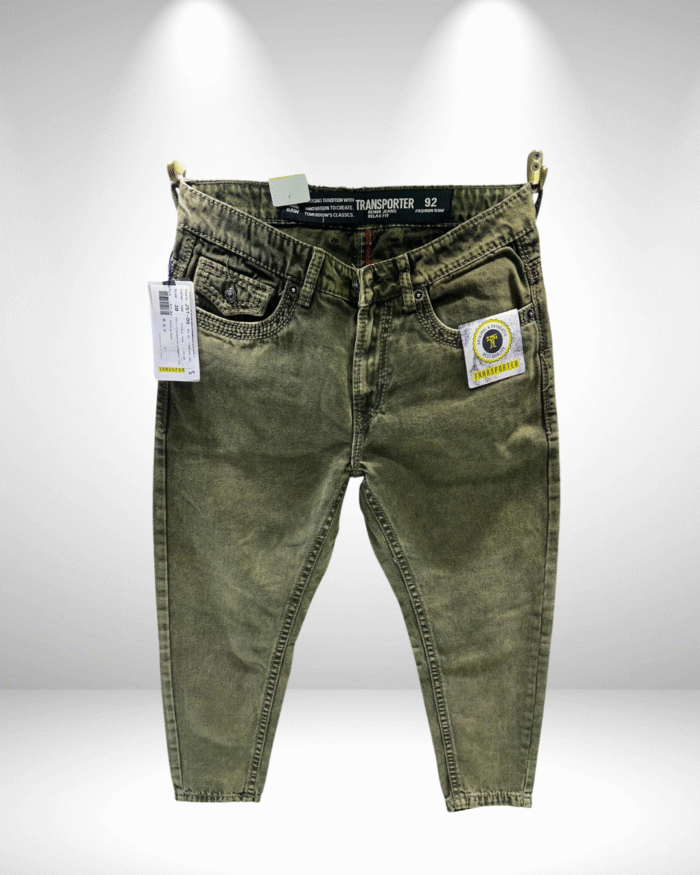 Men’s Premium Ankle Length Jeans with Washed Finish & Stylish Pocket Design