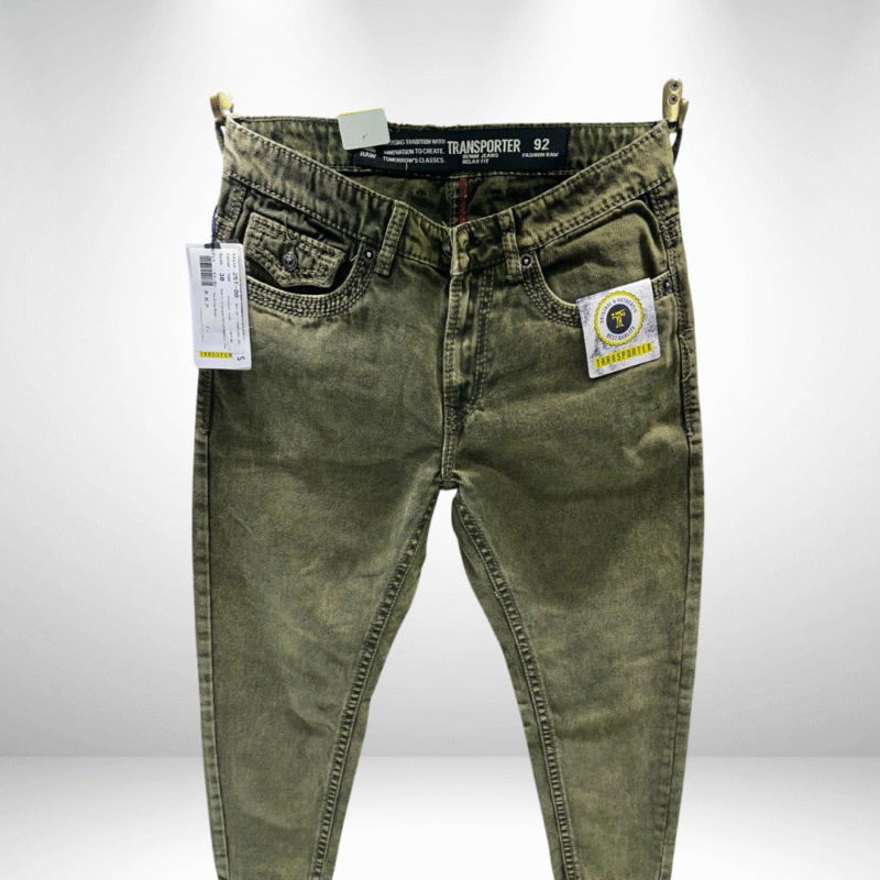 Men’s Premium Ankle Length Jeans with Washed Finish & Stylish Pocket Design